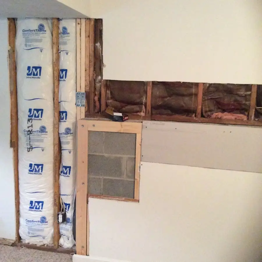 Wall insulation replacement during Contents Cleaning & Restoration in Larchmont